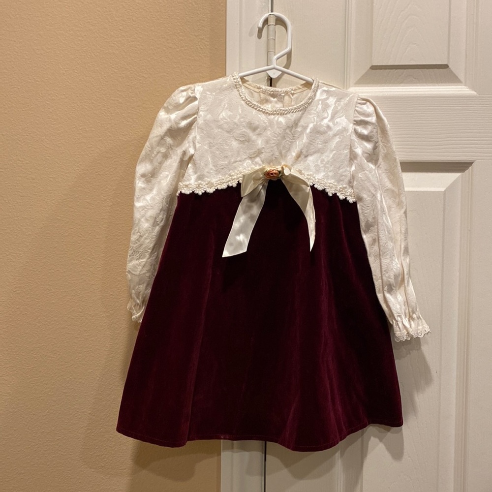 Allison Ann velvet and lace long-sleeved dress